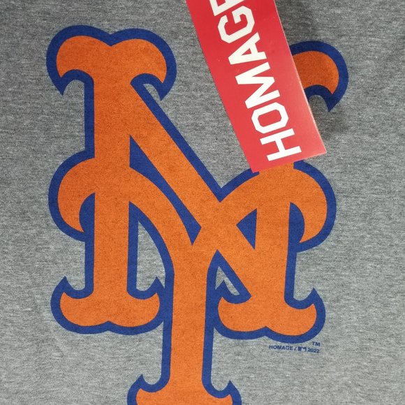 Homage Mens M XXL Heathered Raglan New York Mets Baseball 3/4 Sleeve T Shirt NWT - Picture 3 of 6